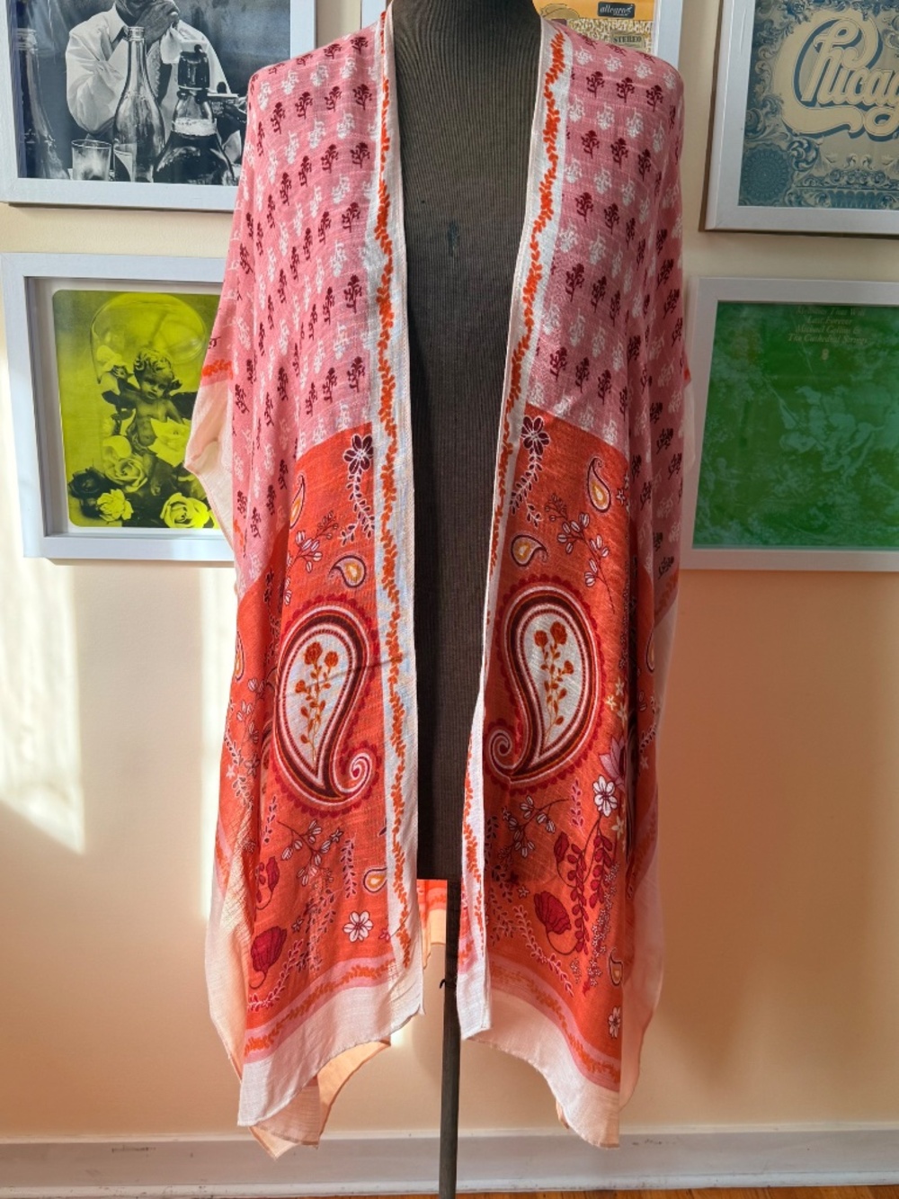 Pink Paisley Kimono – Boho Festival Lightweight Statement Layer